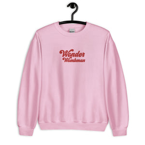 Wonder Wombman Embroidered Sweatshirt in Pink