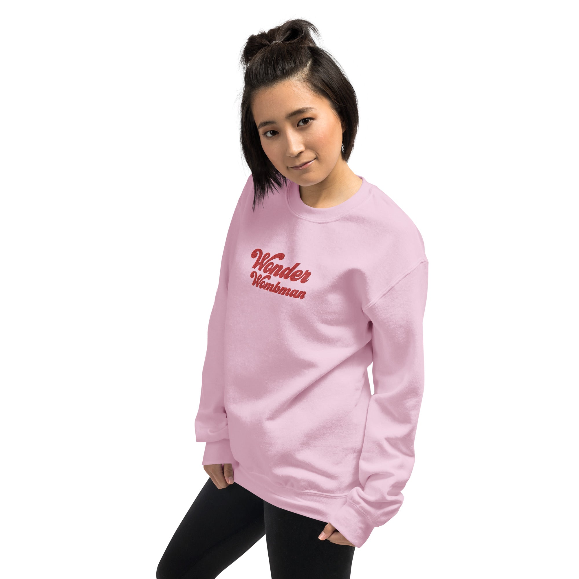 Wonder Wombman Embroidered Sweatshirt in Pink