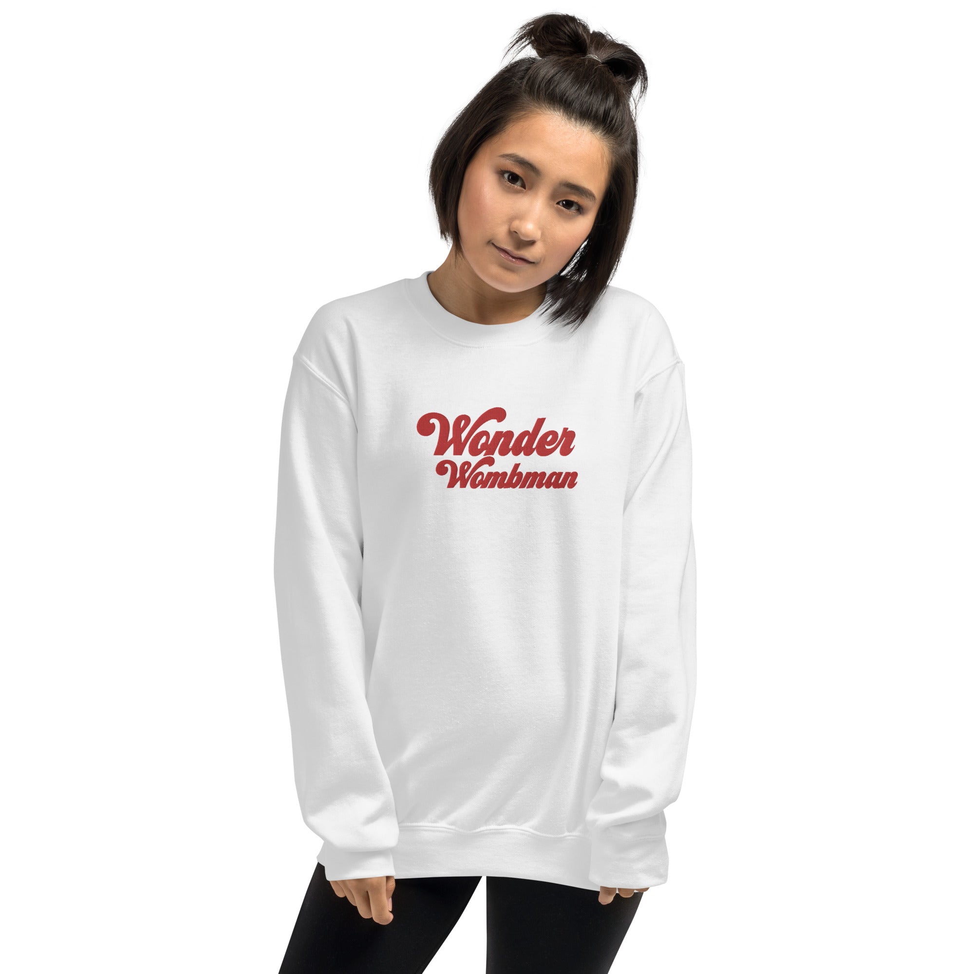 Wonder Wombman Embroidered Sweatshirt in White